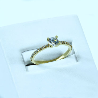 18K Yellow Gold Solitaire Engagement Ring | Classic Fine Jewelry for Her