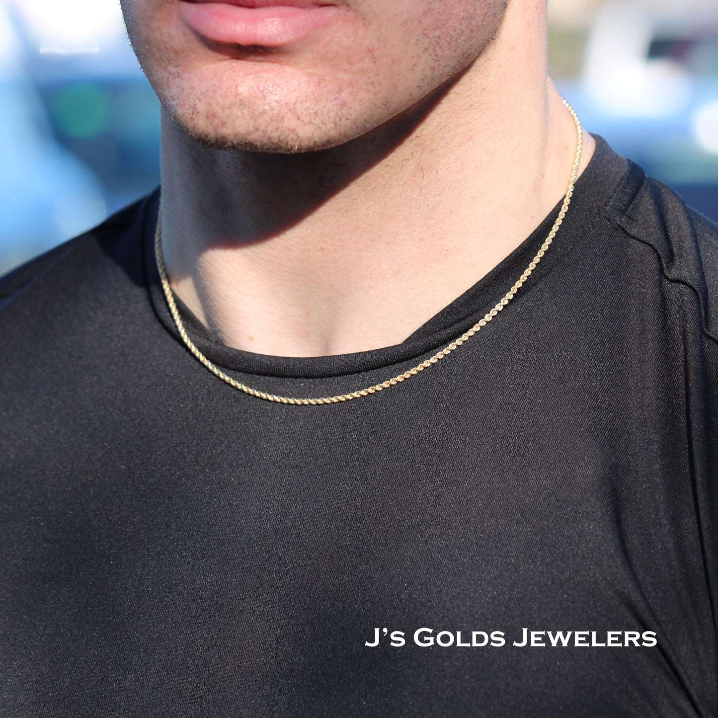 14K Yellow Gold Rope Chain – 3mm, 20-Inch, Semi-Solid