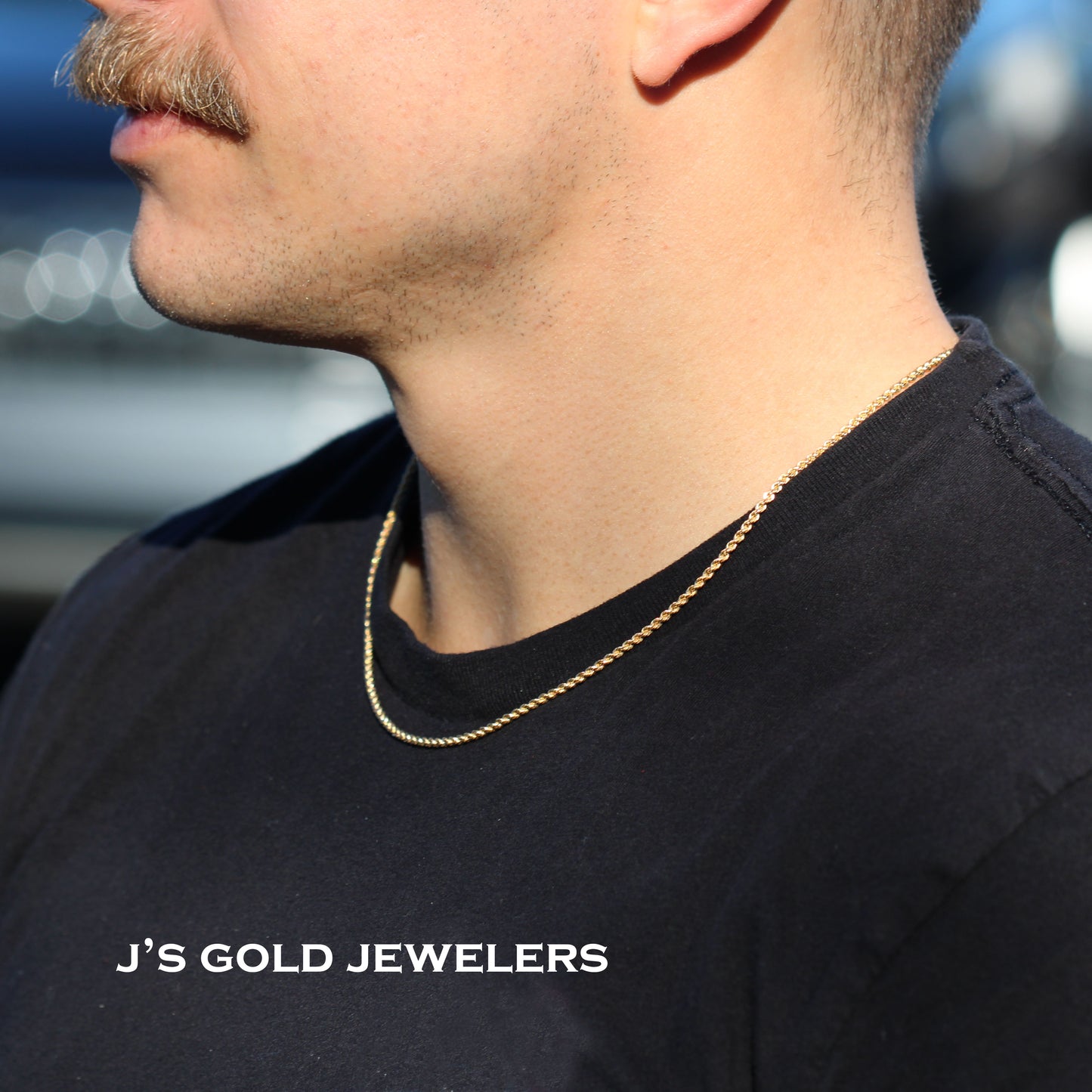 14K Yellow Gold Rope Chain – 3mm, 20-Inch, Semi-Solid