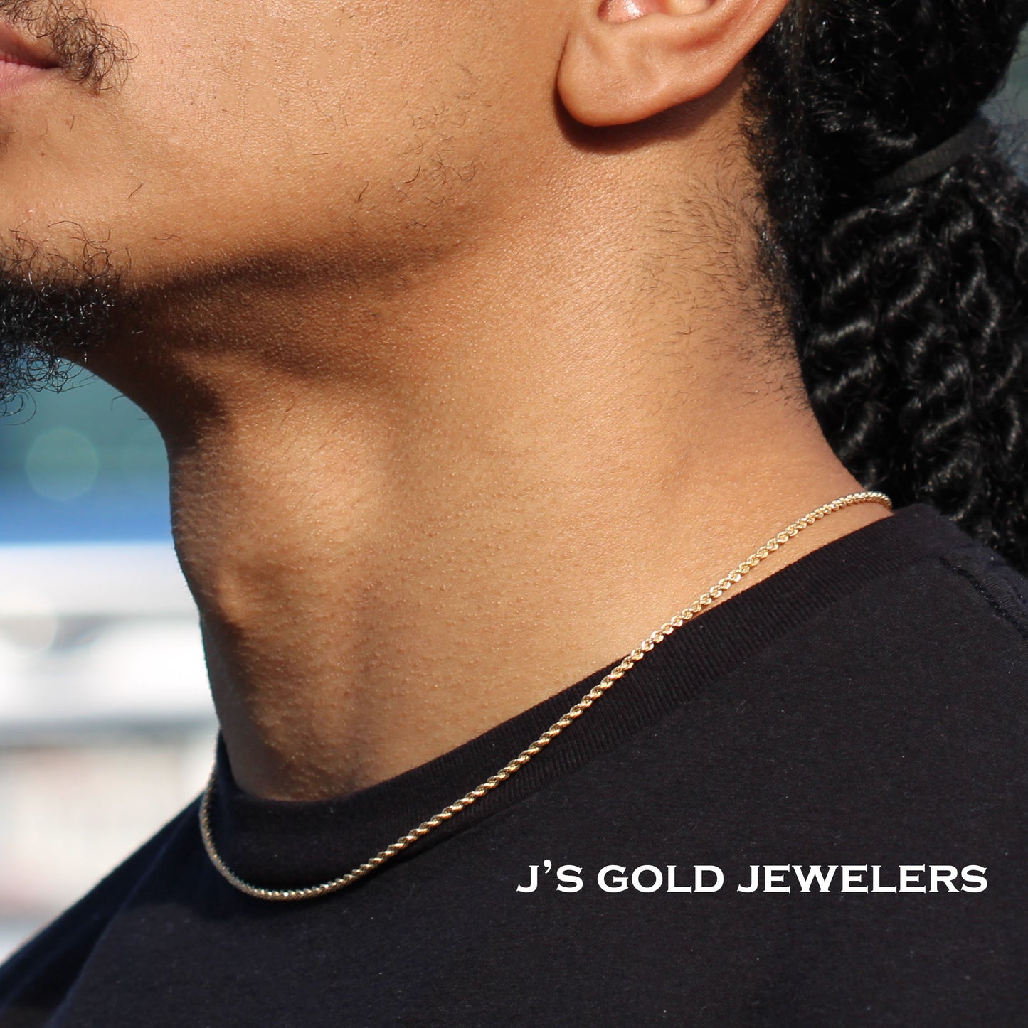 14K Yellow Gold Rope Chain – 3mm, 20-Inch, Semi-Solid