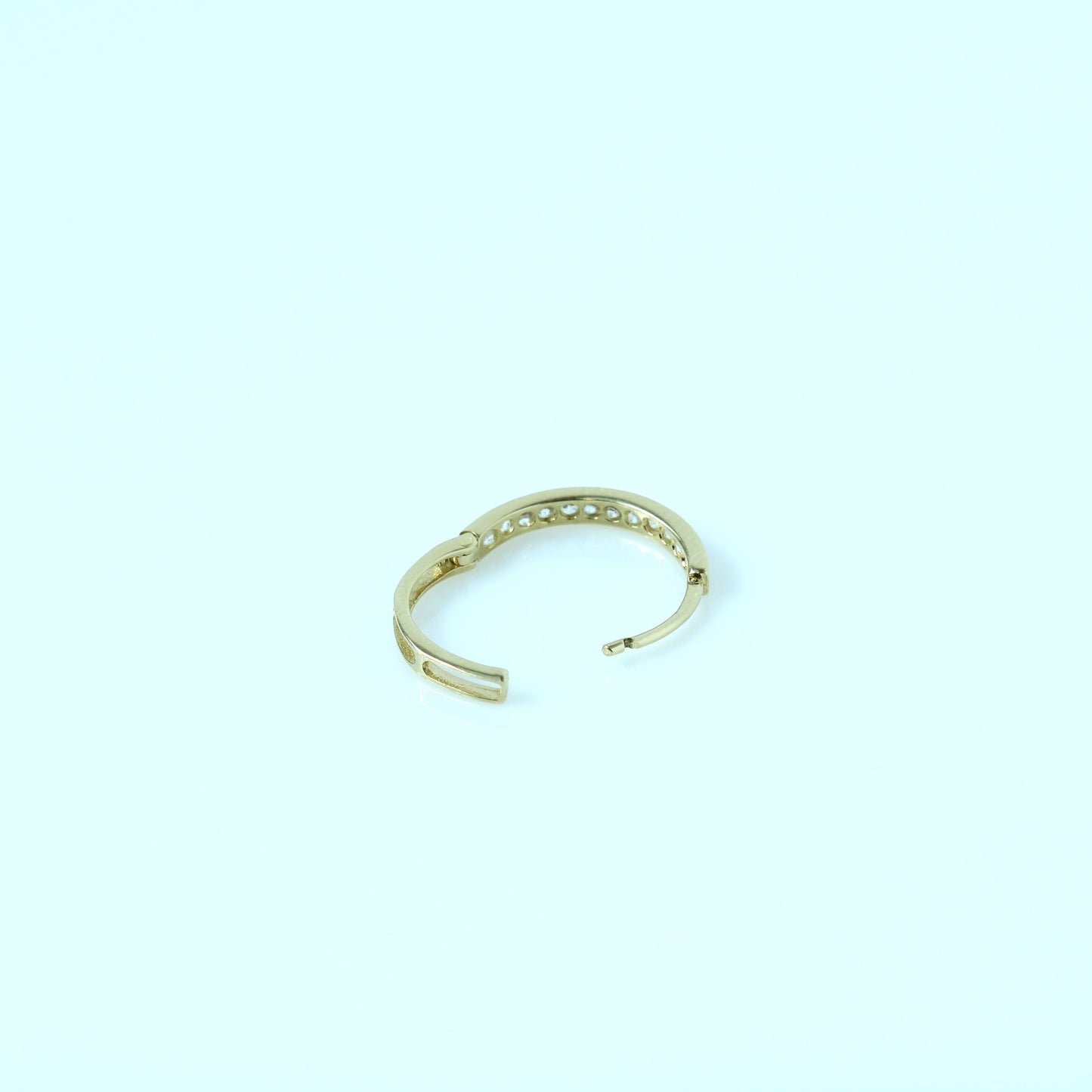 18K Yellow Gold Hoop Earrings with Stones | Elegant Fine Jewelry for Women