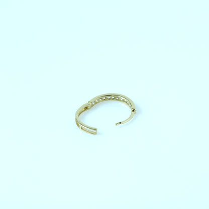 18K Yellow Gold Hoop Earrings with Stones | Elegant Fine Jewelry for Women