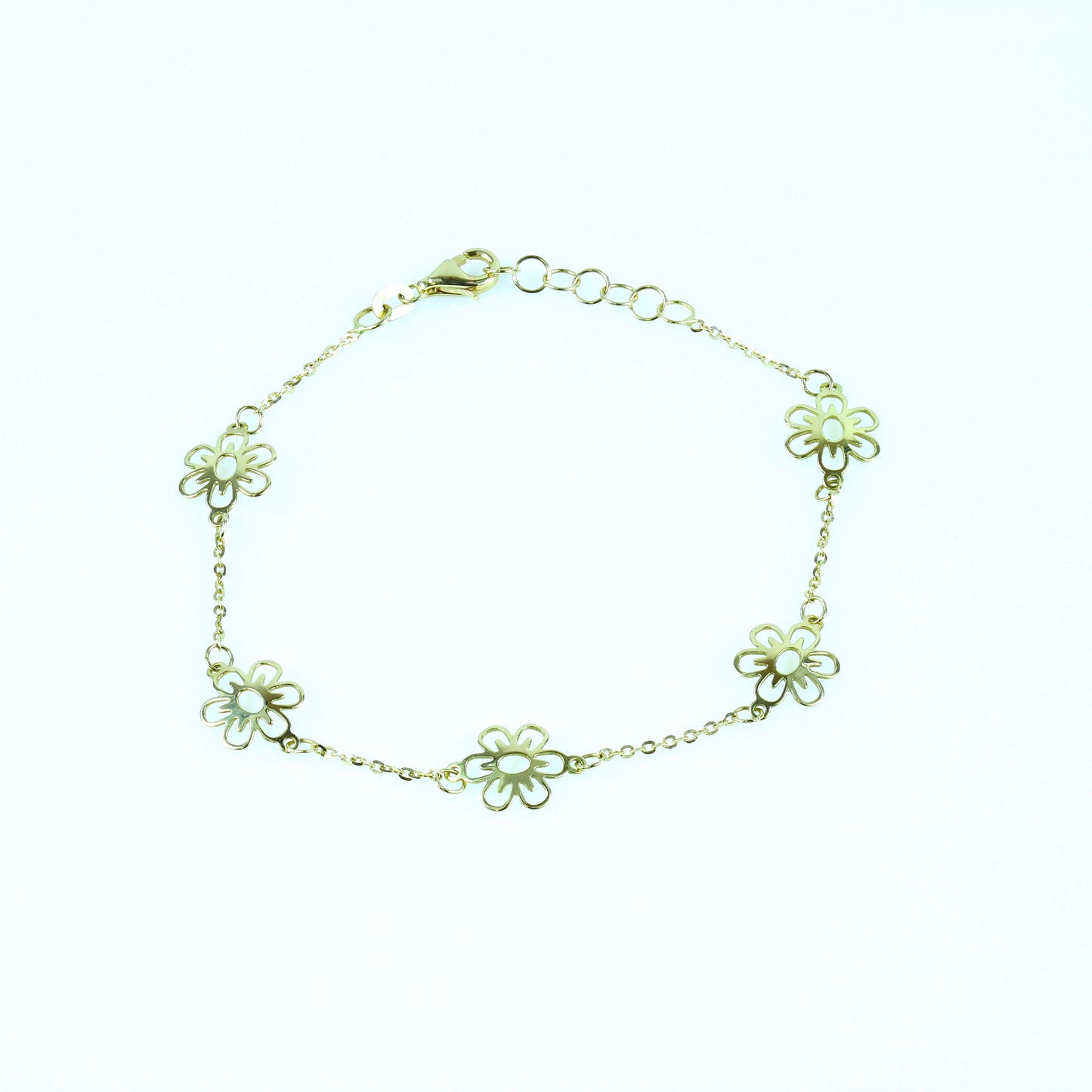 18K Yellow Gold Flower-Style Bracelet | Elegant Floral Fine Jewelry
