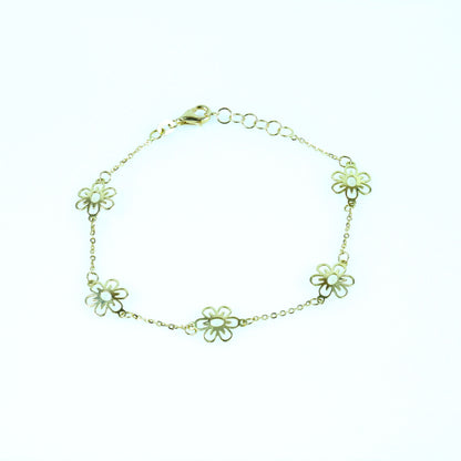 18K Yellow Gold Flower-Style Bracelet | Elegant Floral Fine Jewelry