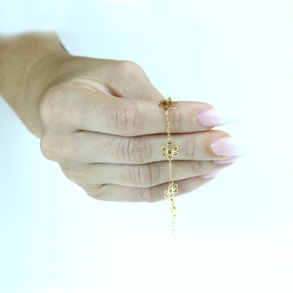 18K Yellow Gold Flower-Style Bracelet | Elegant Floral Fine Jewelry