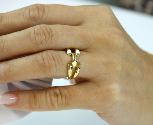 18K Yellow Gold Ring for Women – Solid Real Gold, Elegant Design, Lifetime Guarantee
