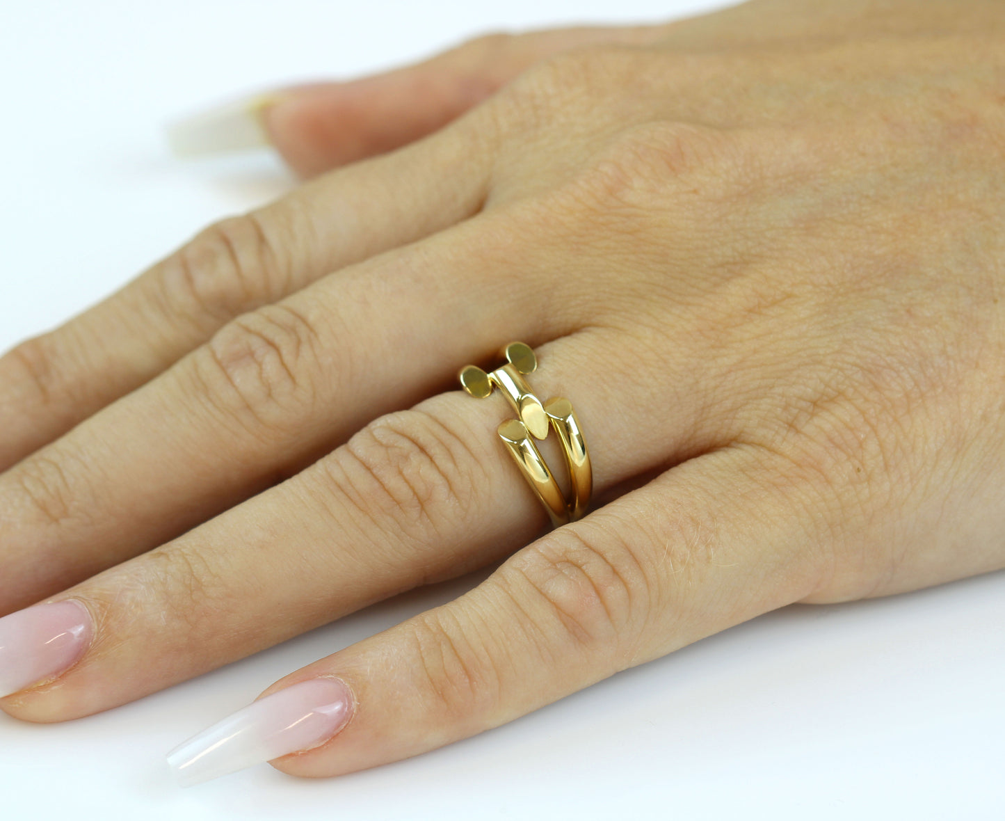18K Yellow Gold Ring for Women – Solid Real Gold, Elegant Design, Lifetime Guarantee