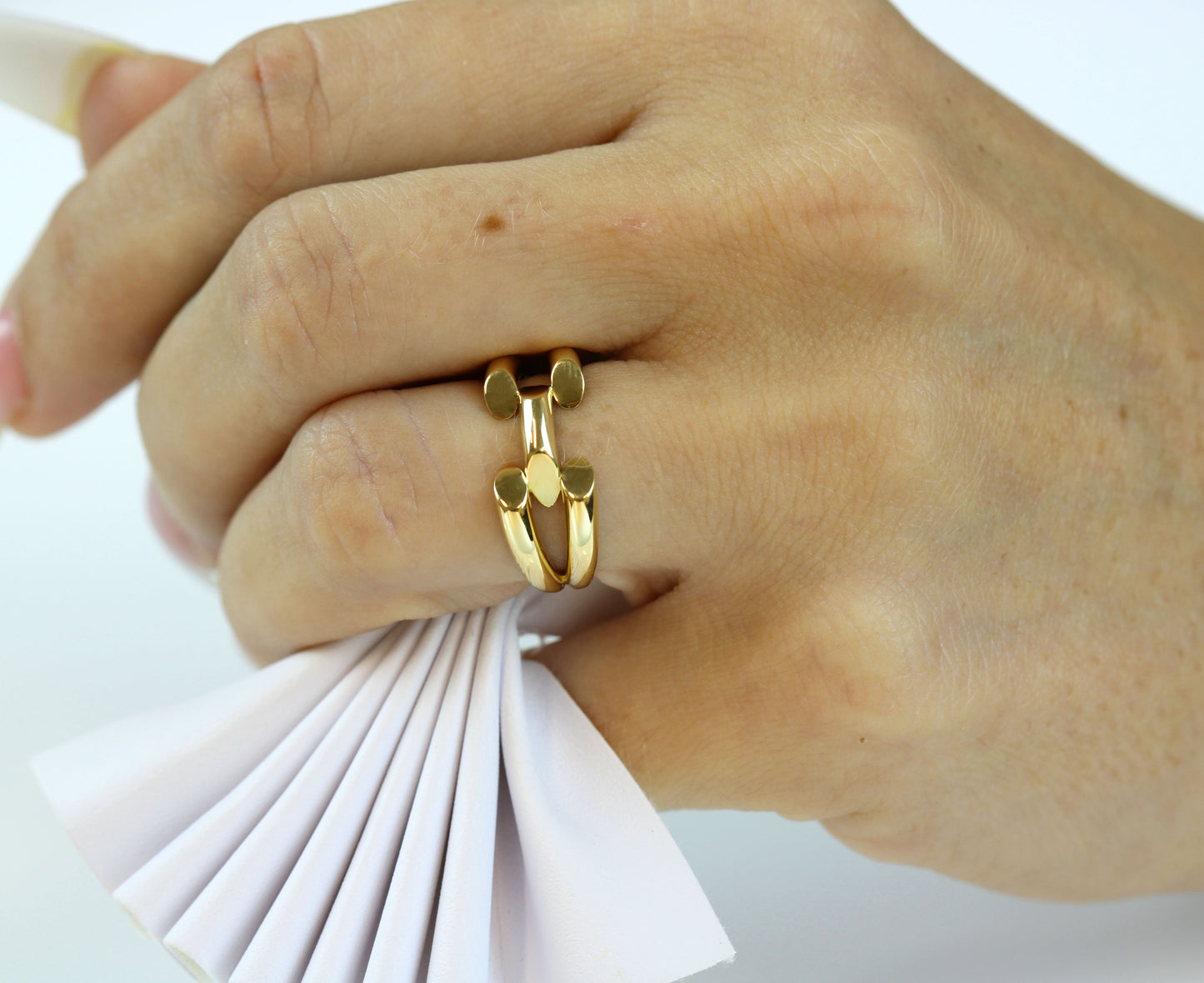 18K Yellow Gold Ring for Women – Solid Real Gold, Elegant Design, Lifetime Guarantee