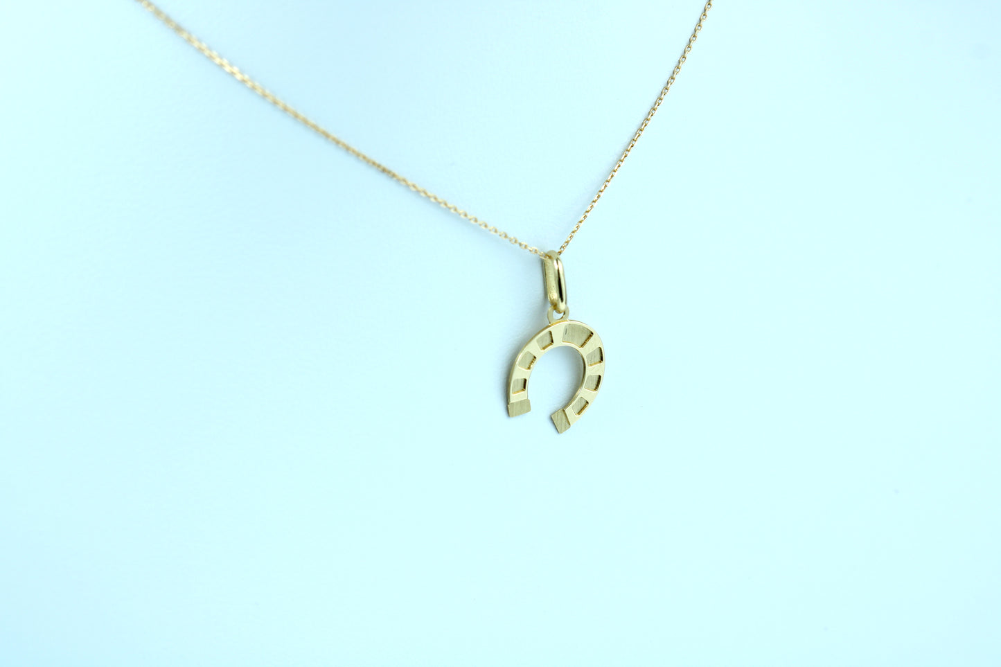 18K Yellow Gold Horseshoe Pendant | Lucky Charm Fine Jewelry + 18k gold chain