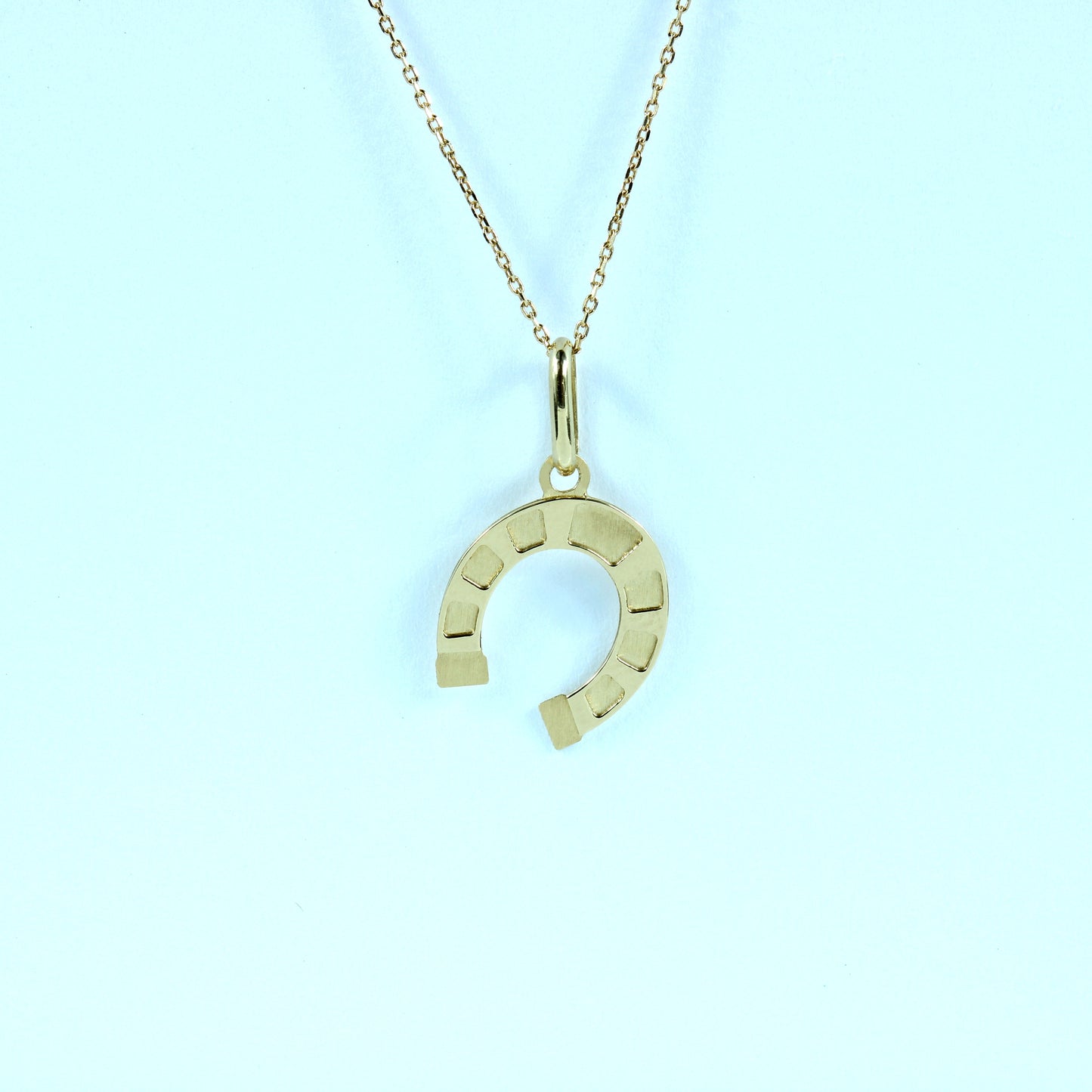 18K Yellow Gold Horseshoe Pendant | Lucky Charm Fine Jewelry + 18k gold chain