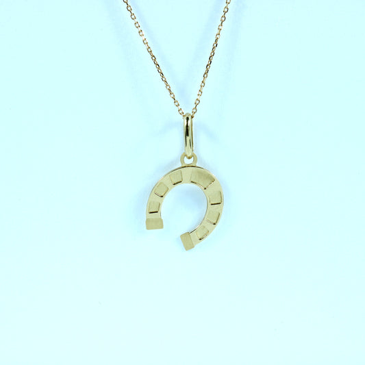 18K Yellow Gold Horseshoe Pendant | Lucky Charm Fine Jewelry + 18k gold chain
